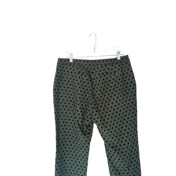 Boden Green Blue Polka Dot Wool Work Office Straight Leg Dress Pants Size 12 - Picture 7 of 12